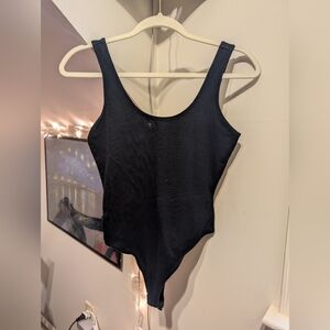 Shrinking Violet Black Bodysuit